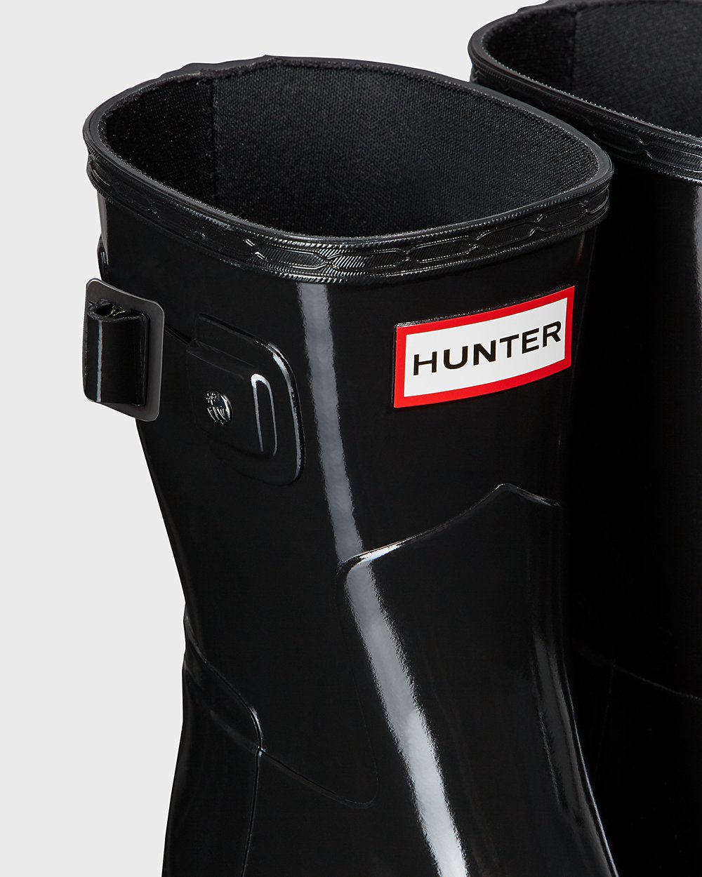 Hunter Kısa Yağmur Çizmesi Bayan Siyah - Refined Slim Fit Gloss - Türkiye BA3961024